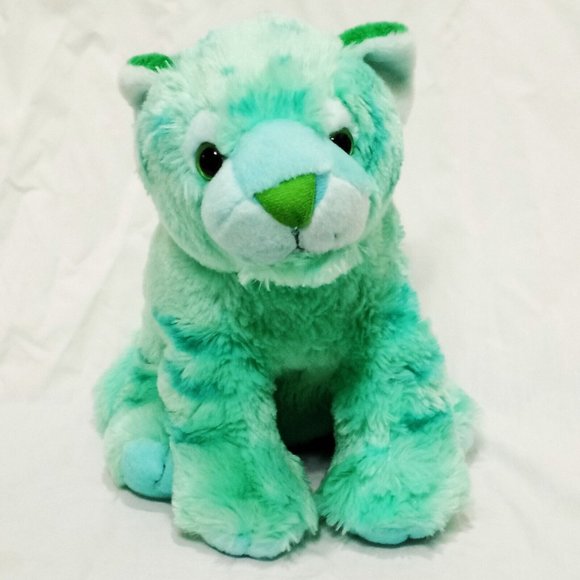 Tiger Cub Mint Green Plush Stuffed Animal 12" Wild Republic 2015 Toy Big Cat - Picture 1 of 9